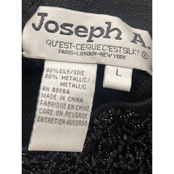 Joseph A Black Silk Beaded Halter Top Size L - Picture 8 of 9